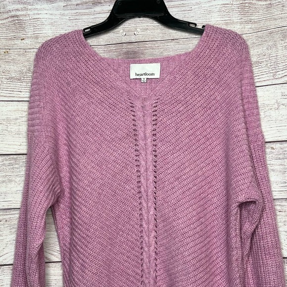 Heartloom Dani Lilac Pink Purple Wool Angora Blend Pullover Sweater Medium - Picture 9 of 10